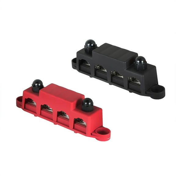 SEBLAFF 4 Post Busbar Bus Bar Power Distribution 12V 250A 5/16 Red and Black Pair