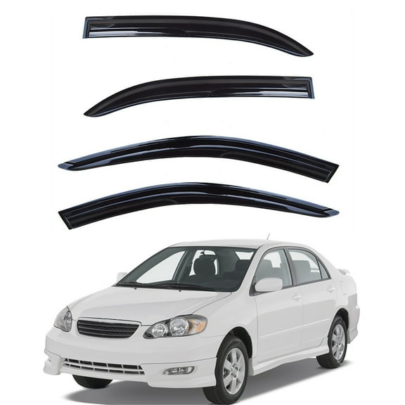 SEBLAFF 4Pc Window Visor Vent Fit for 03-08 Toyota Corolla Mugen Style Acrylic Rain Wind Guard