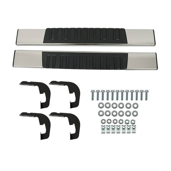 SEBLAFF 6 Inches Chrome Black Running Boards Bars Side Steps Plastic and Steel Replacement for 2007-2018 Silverado Sierra 1500 2500HD 3500HD Regular Cab