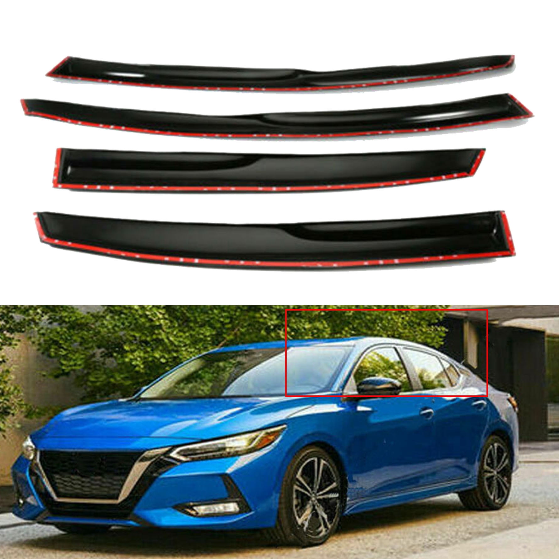 SEBLAFF Black 4 Pieces Window Vent Visors Shade Sun Rain Wind Guards Replacement for 2013-2015 Nissan Altima Sedan 4 Door