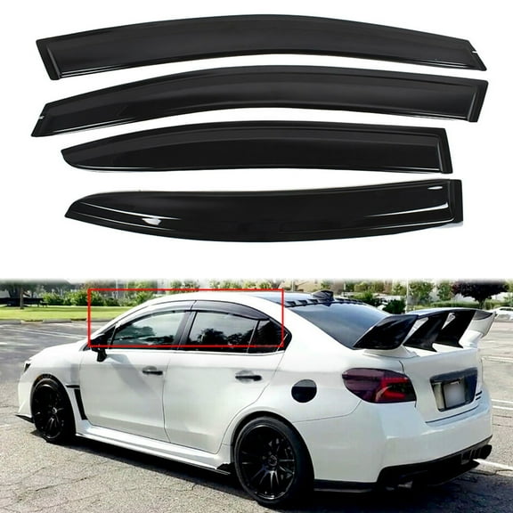 SEBLAFF Black Side Window Visor Vent Rain Guard Deflector Replacement for 2015-2019 Subaru WRX STI JDM Style