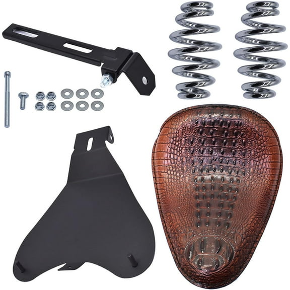 SEBLAFF Brown Motocycle Spring Seat with Seat Base Replacement for ACE VT 1100 750