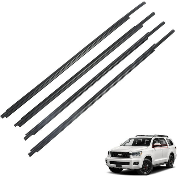 SEBLAFF Door Belt Molding Weatherstrip 4ps Replacement for Toyota 2008-2020 Sequoia 68160-0C020 68210-0C020 68163-0C031 68164-0C031