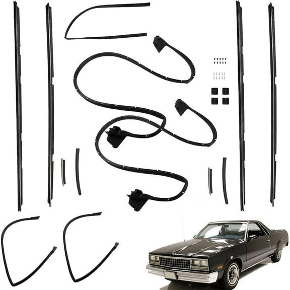 SEBLAFF Door Tailgate 17PCS Weatherstripping Seal Kit Replacement for 1978-1987 El Camino Caballero