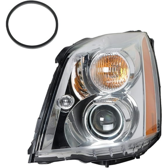 SEBLAFF Driver Left Headlight For 2008-2011 Cadillac DTS HID/Xenon Chrome Housing Clear