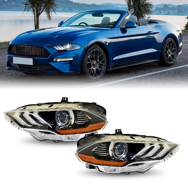 VLAND Custom Full LED Headlight Assembly For 2018-2022 Ford Mustang – Passenger Side, Black Housing