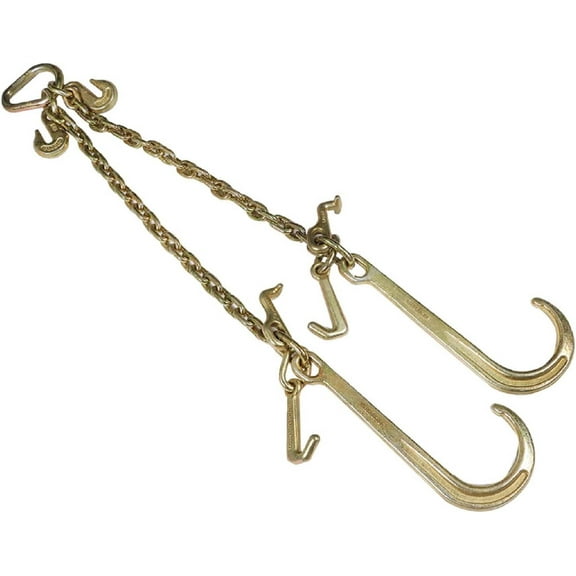 SEBLAFF Fits for truck tow chain V TYPE TOW CHAIN J HOOK G70 3/8 x 2 ft