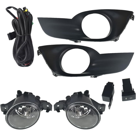 SEBLAFF Fog Lights Lamps Replacement for 2013-2015 Nissan Altima 4Dr Clear Lens with Bulbs Bezel Wiring Harness Switch Kit