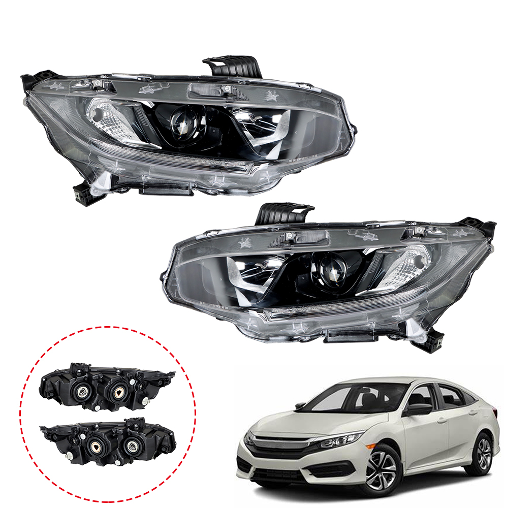 Pair LED Headlight for 2006-2011 Honda Civic 8th Gen FD/FD2 jap version Assembly