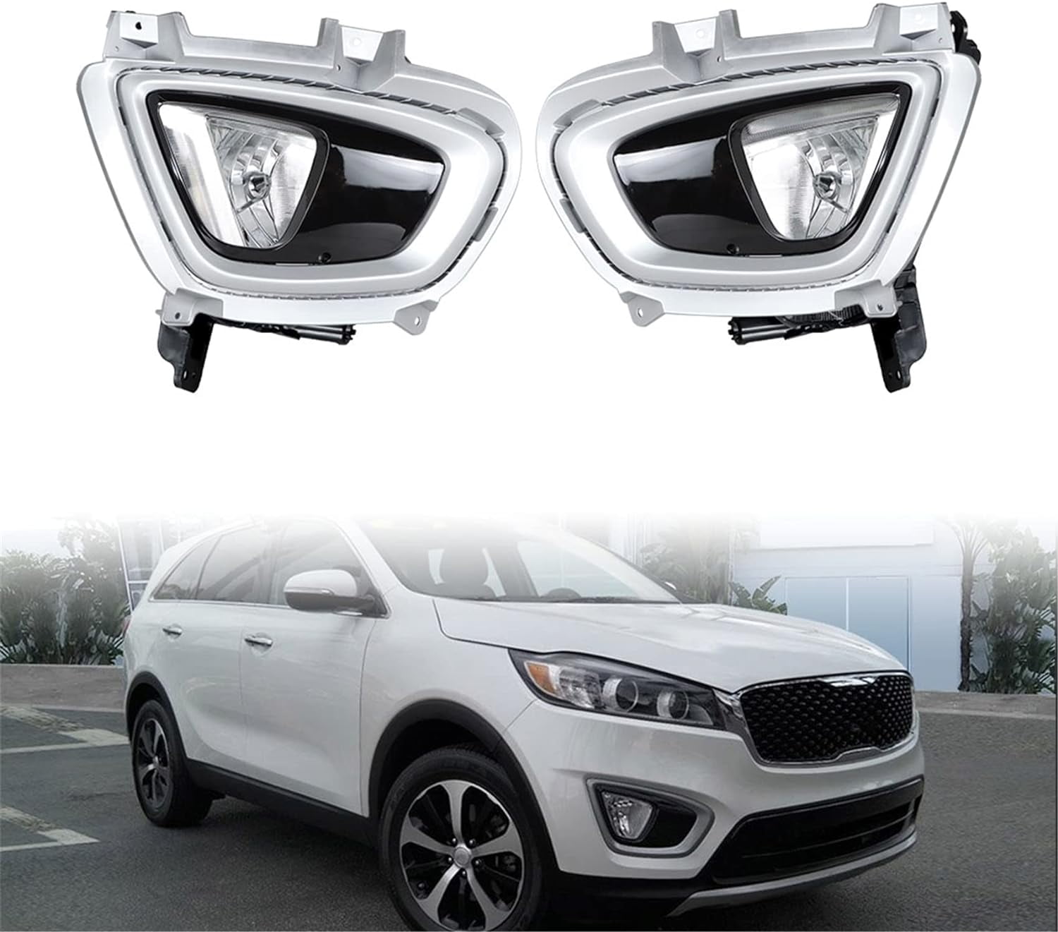 SEBLAFF For 2016-2018 Kia Sorento Front Bumper Fog Light Lamps Assembly Left and Right