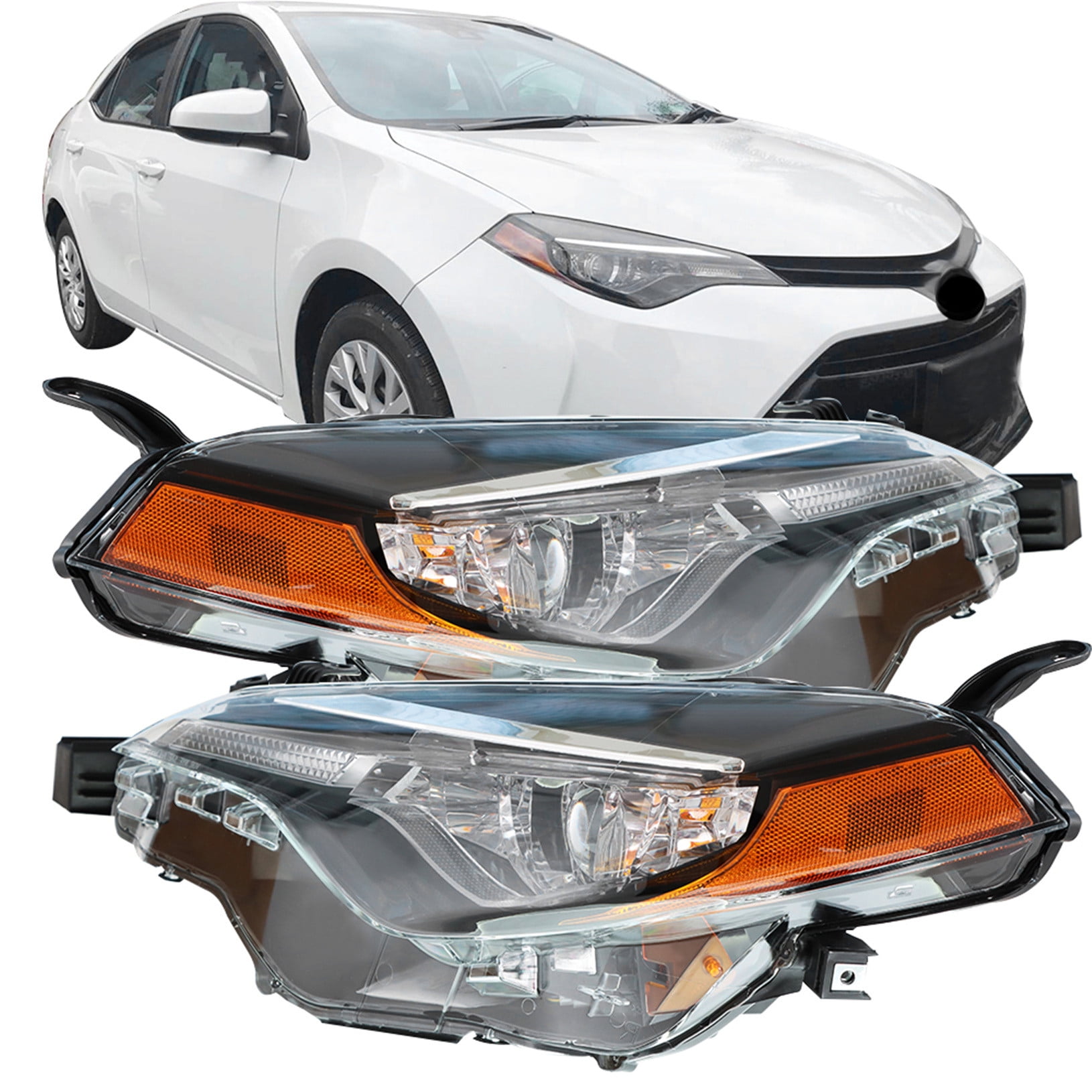 SEBLAFF For 2017 2018 2019 Toyota Corolla L Le Le Eco Pair Headlights ...