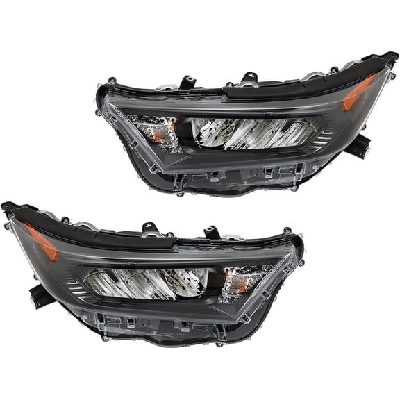 SEBLAFF For 2019-2022 Toyota RAV4 LE XLE Headlight Assembly Chrome & Black LED Pair