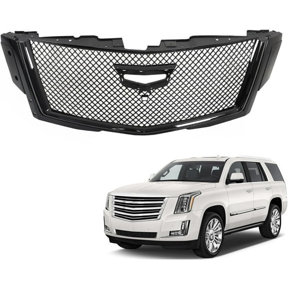 SEBLAFF Front Bumper Grille Black Upper Grill Honeycomb Replacement for 2015-2020 Escalade