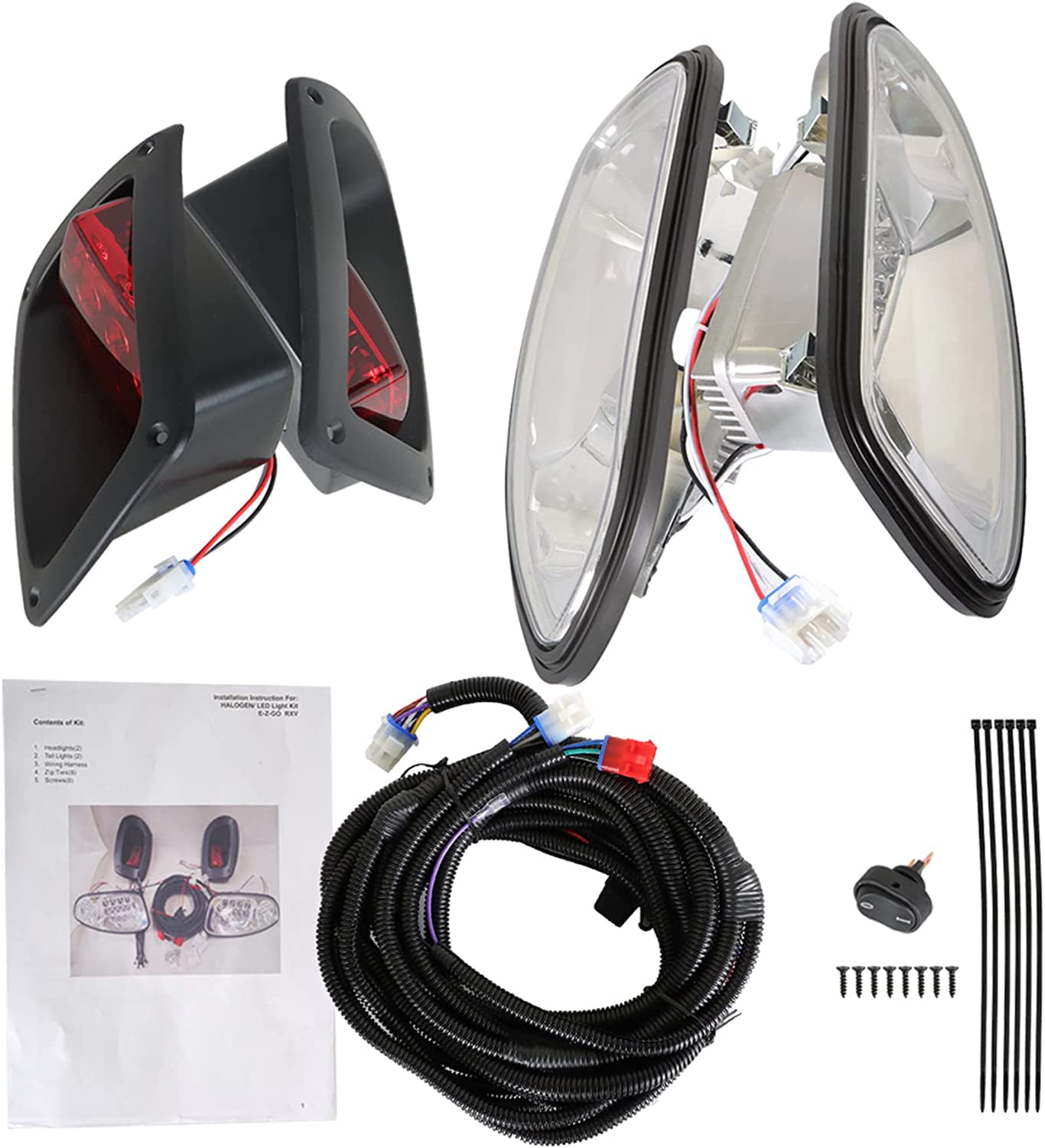 SEBLAFF Golf cart Full LED Light Kit LED Headlights / LED Tail Lights