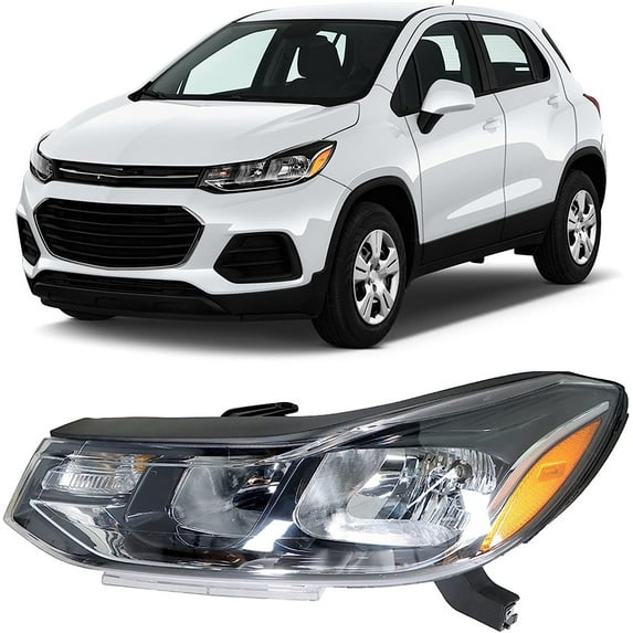 SEBLAFF Headlight Assembly, Compatible Replacement for 2017-2019 Chevy Trax LS / LT / Premier Factory Halogen Type Headlights w/Amber Corner Signal for Driver Side
