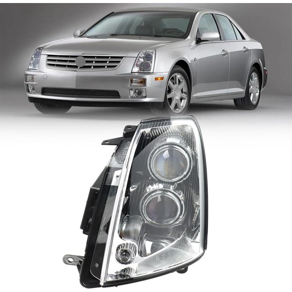 SEBLAFF Headlights Assembly Replacement for 2005-2011 Cadillac STS Headlight w/o HID Left Driver Side