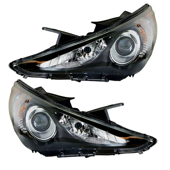 SEBLAFF Headlights Headlamps for Hyundai Sonata 2011-2014 Black Housing Projector Headlights Driver and Passenger Side
