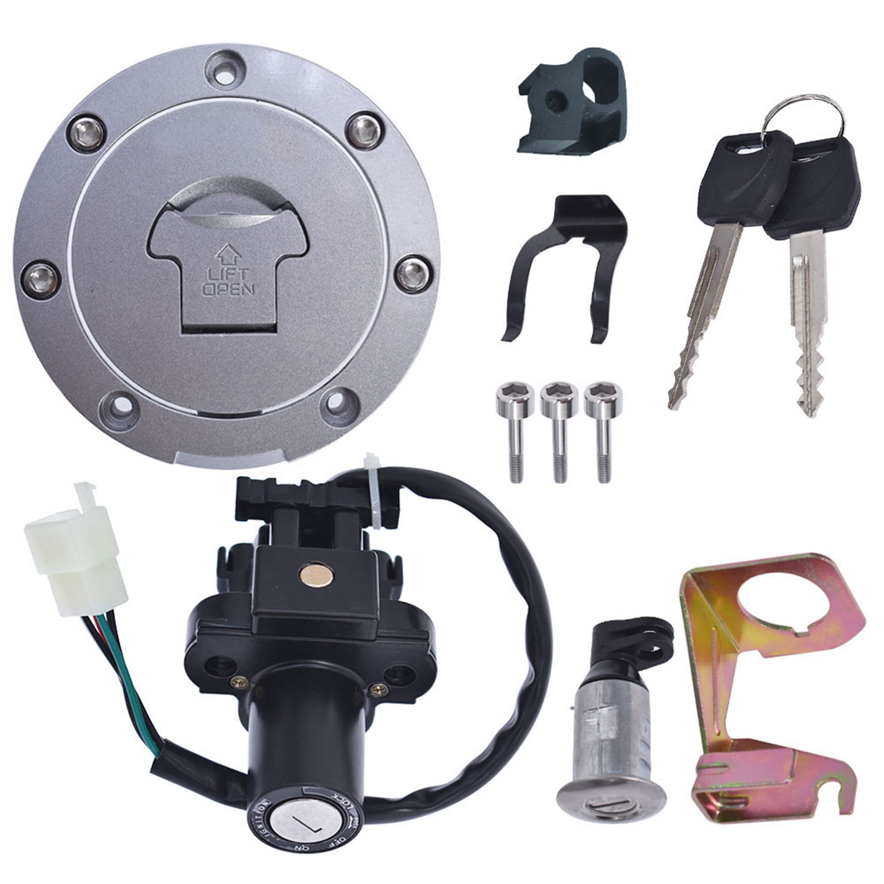 SEBLAFF Ignition Switch Fuel Gas Cap Seat Lock Key Set Replacement for Honda CBR600F4/F4I CBR600RR CBR900RR CBR929RR CBR954RR CBR1000RR CBR1100XX VTR1000 VFR800 NT650 NT700V