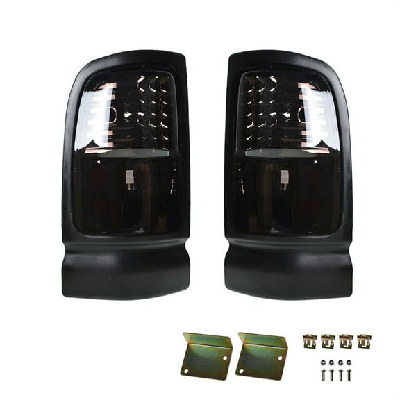 SEBLAFF LED For 94-01 Dodge Ram Truck 1500 2500 3500 Black+Chrome Housing Tail Light