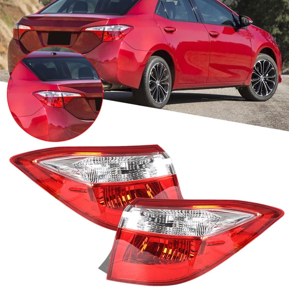 SEBLAFF Outer Body Tail Light Assembly Replacement for 2014-2016 Toyota Corolla, Replaces Tail Light Rear Brake Lamp Driver & Passenger Side