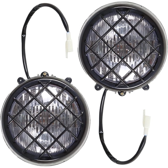 SEBLAFF Pack of 2 Headlights Assembly Replacement for Yamaha Banshee 1987-2006 Lens Bulbs Lights Grills Warrior