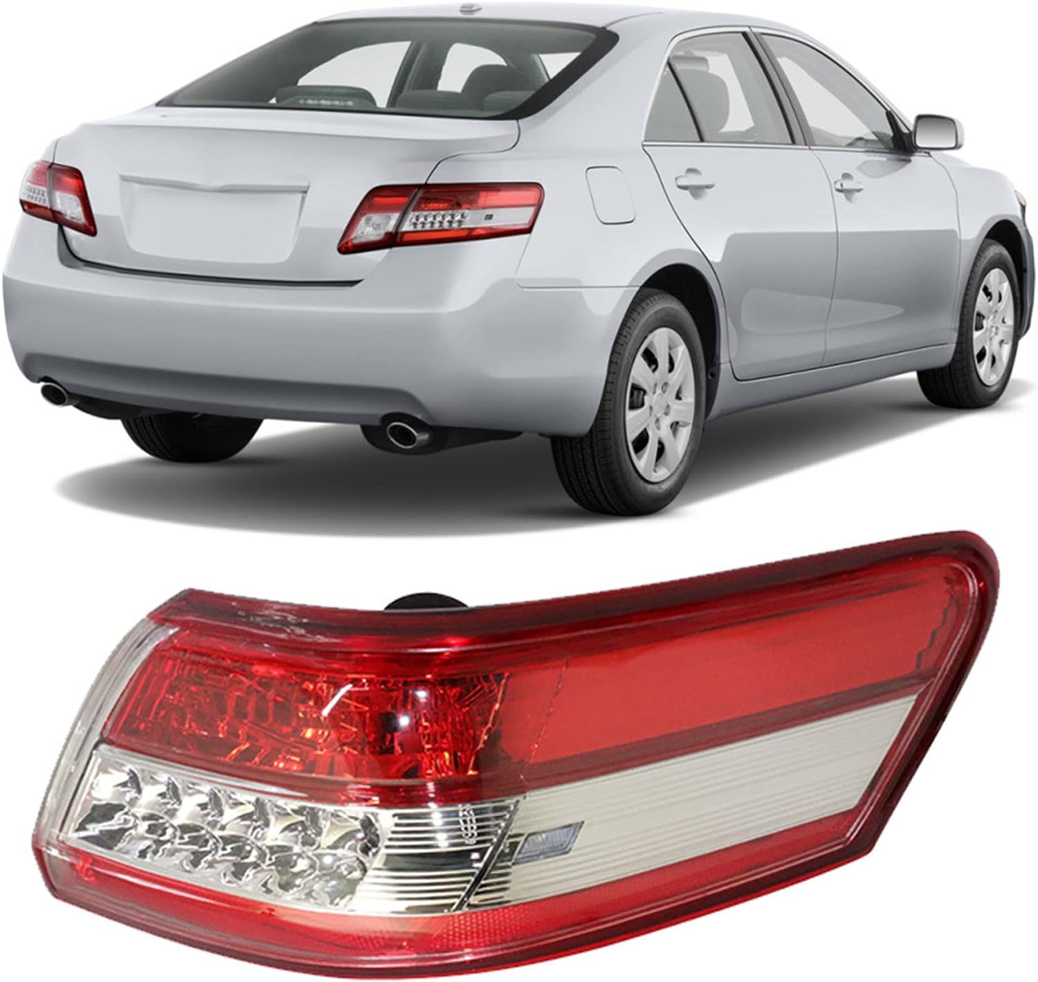 Munirater 1-Pack Right Outter Piece Rear Tail Light Brake Lamp Replacement For 2007 2008 2009 Toyota Camry Passenger Side