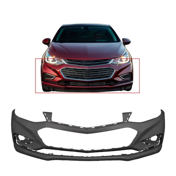 SEBLAFF Primered Front Bumper Cover Fascia Replacement for 2016-2018 Chevy Cruze Sedan 4-Door 191275123478