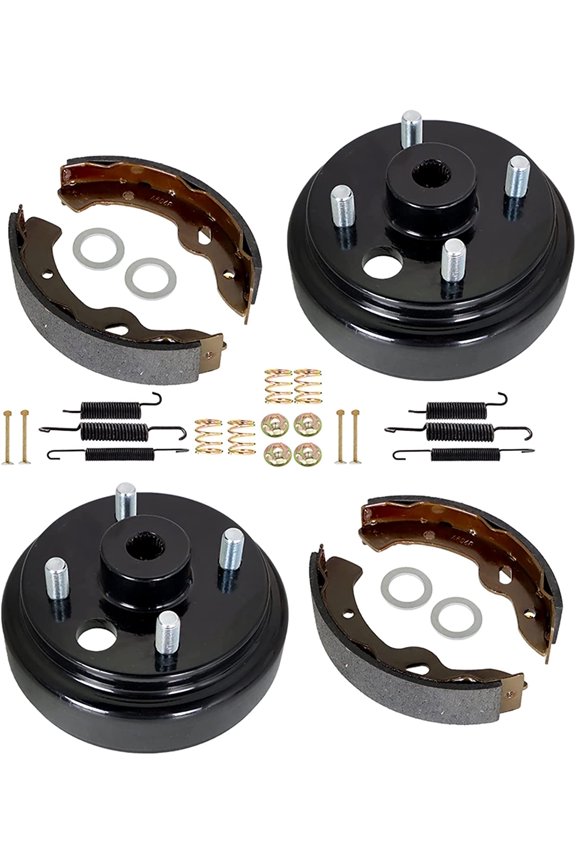 Rear Brake Hub Drums Brake Shoes Spring Kit For E-Z-GO TXT Golf Carts