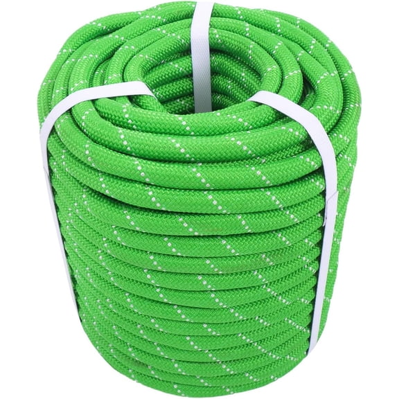 SEBLAFF Strong Arborist Rigging Ropes, Double Braided Polyester Rope, Suitable for Various Applications Towing, Swing, Camping, Clothesline, 1/2in x 125ft Green and White
