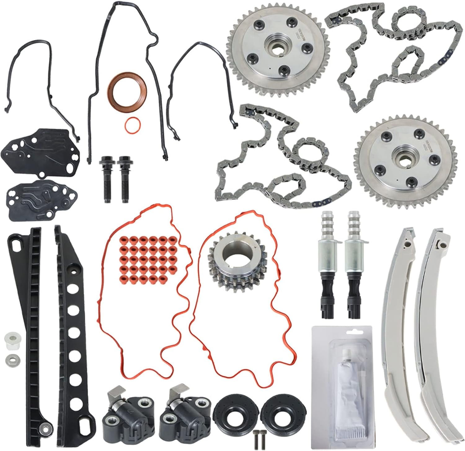 SEBLAFF Timing Chain Kit+Cam Phasers+VVT Valves For 5.4L V8 Triton 3V