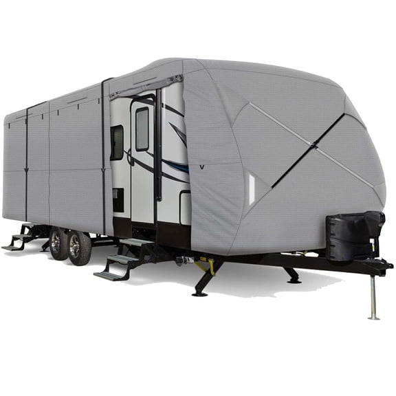 SEBLAFF Travel Trailer RV Cover Waterproof Anti-UV Non-Woven Fabric For 30'-33' Camper