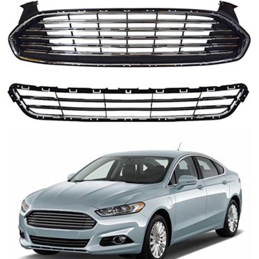 Pair Front Bumper Lower Grille Valance For 2013-2016 Ford Fusion | Black Plastic | Direct Replacement