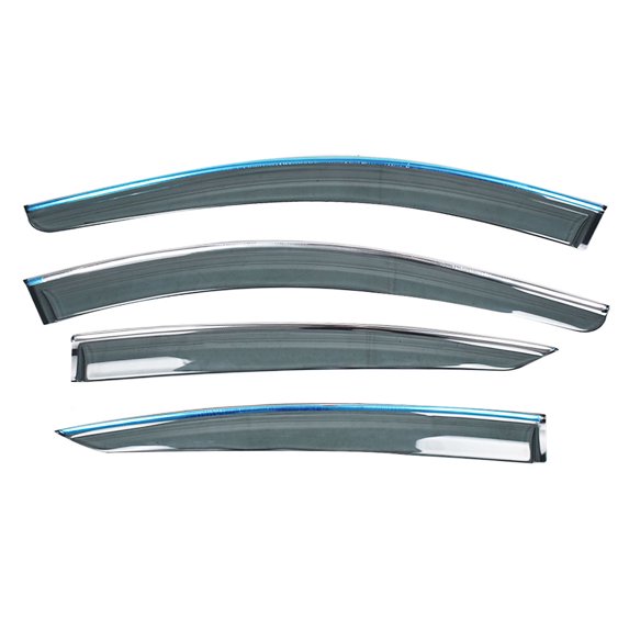 SEBLAFF Window Rain Guard Outside Channel Vent Visor with Chrome Trim Adhesive Mount Wind Deflector 4 Pieces Replacement for Acura TL 2009 2010 2011 2012 2013 2014
