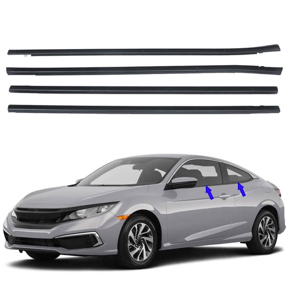 SEBLAFF Window Weatherstrip 4PCS Molding Trim Seal Belt Replacement for Honda Civic Sedan 2016-2019