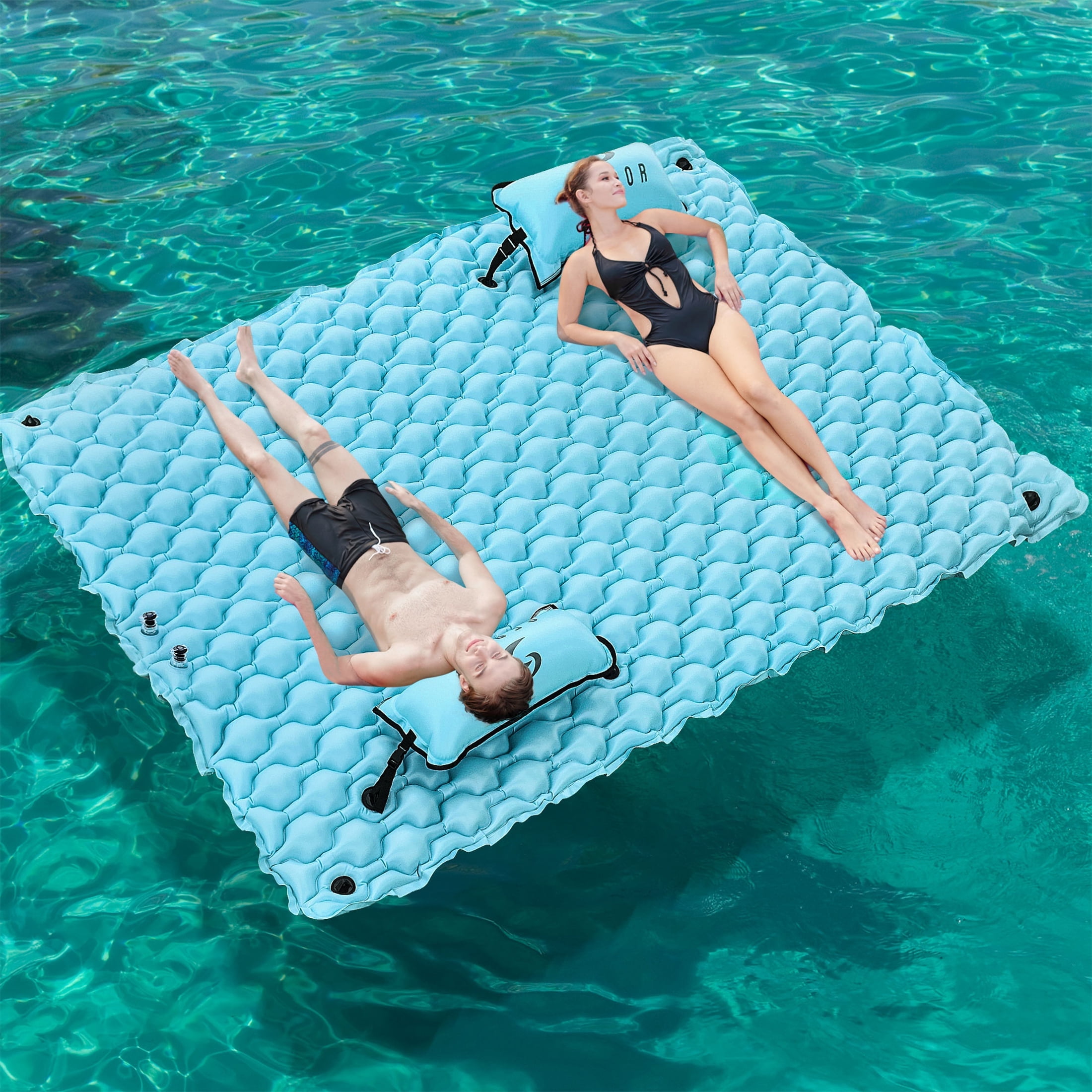 Sebor Lake Floats With Pool Hammock 72 Inchx Inch Giant Inflatable Floating Mat For Boating Beach Island Swimming Party