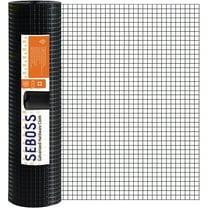 SEBOSS Black Hardware Cloth 1/2 inch 60 x 50 Ft 19-Gauge, PVC Coating Wire Mesh Roll, Chicken Wire Fencing, Garden Fencing,Welded Wire Fencing, Wire Fence Roll, Tree Fence