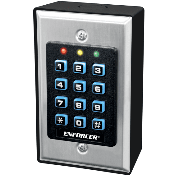 SECO-LARM SK-1011-SDQ ENFORCER Indoor Backlit Access Control Keypad, 1,000 Users, 12-24V AC/DC, Single Relay