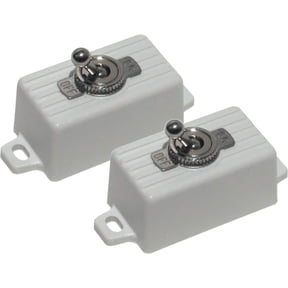 ENFORCER SS-076Q/SW SPST Toggle Switch, 3A 125VDC, Surface Mount, Pre-Wired Leads, White Plastic Case, 2-Pack by Seco-Larm