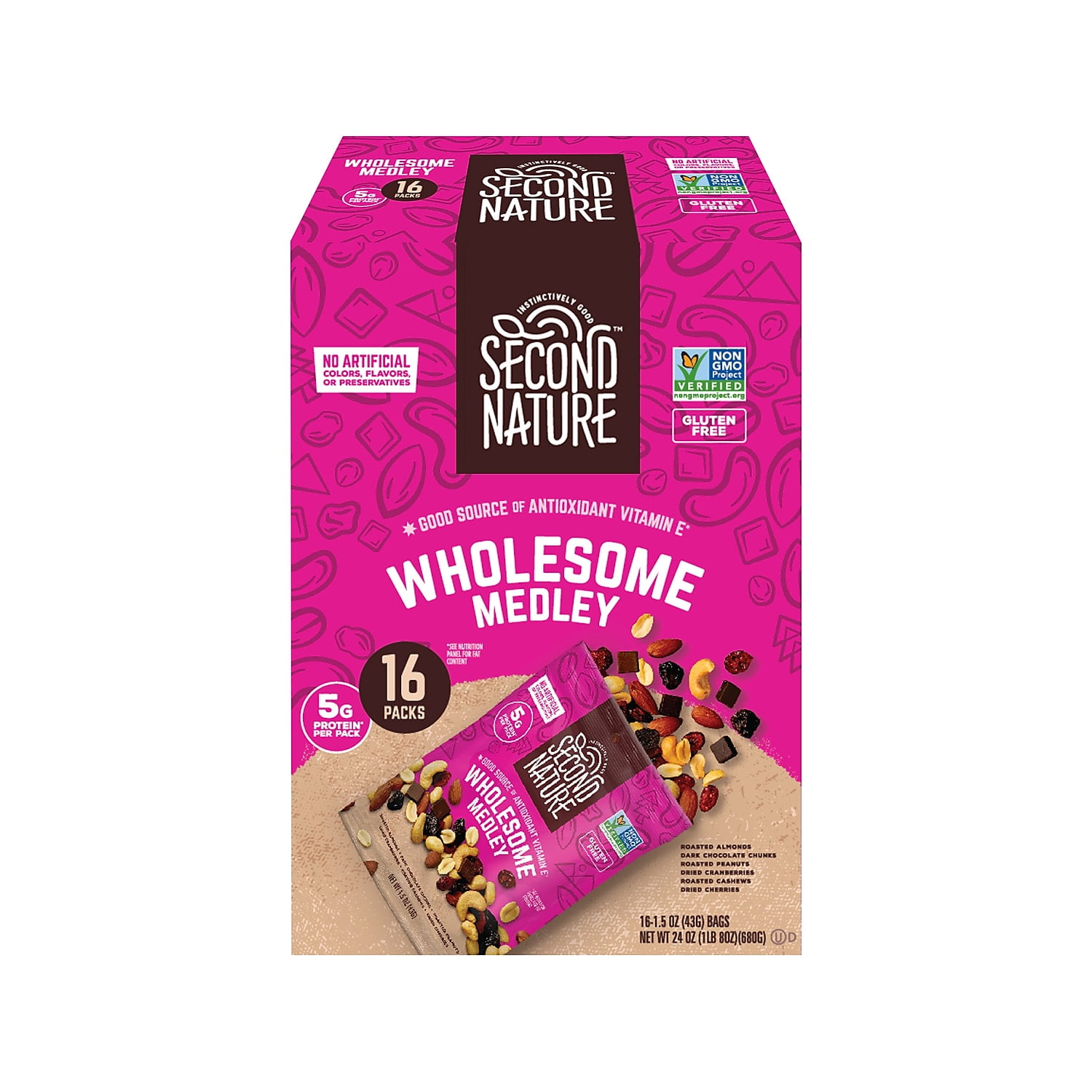 SECOND NATURE Wholesome Medley Mixed Nuts, 1.5 oz, 16 Count