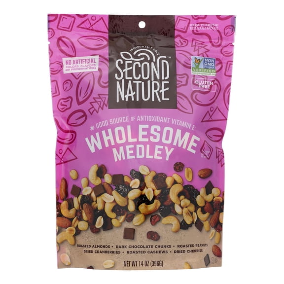 SECOND NATURE - Wholesome Nut Medley Snack Mix - 14 Oz, Case of 6