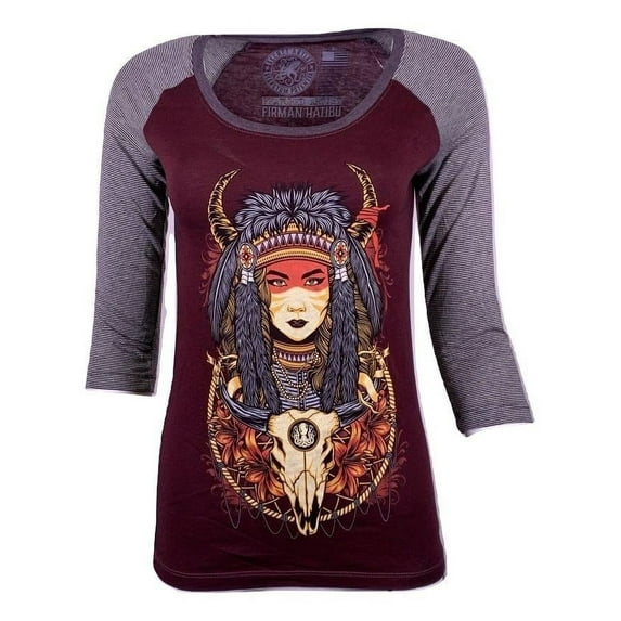 SECRET ARTIST by AFFLICTION Women's T-Shirt BULL HEAD