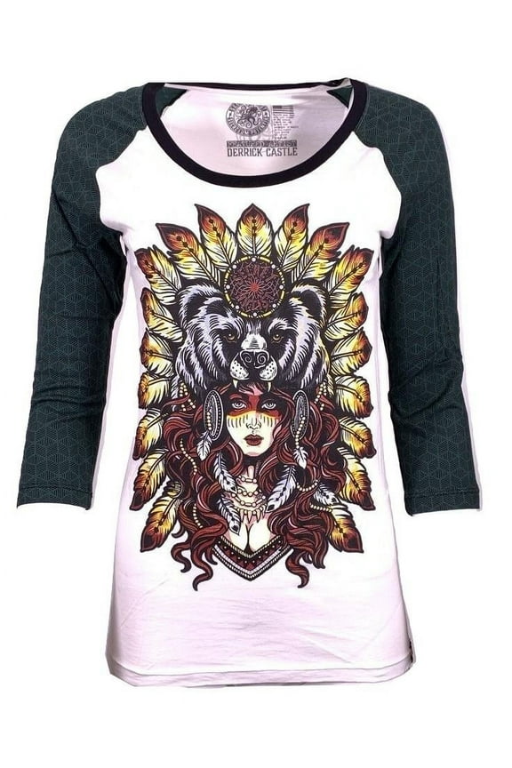 by AFFLICTION Women's T-Shirt NATIVE BEAR Tee