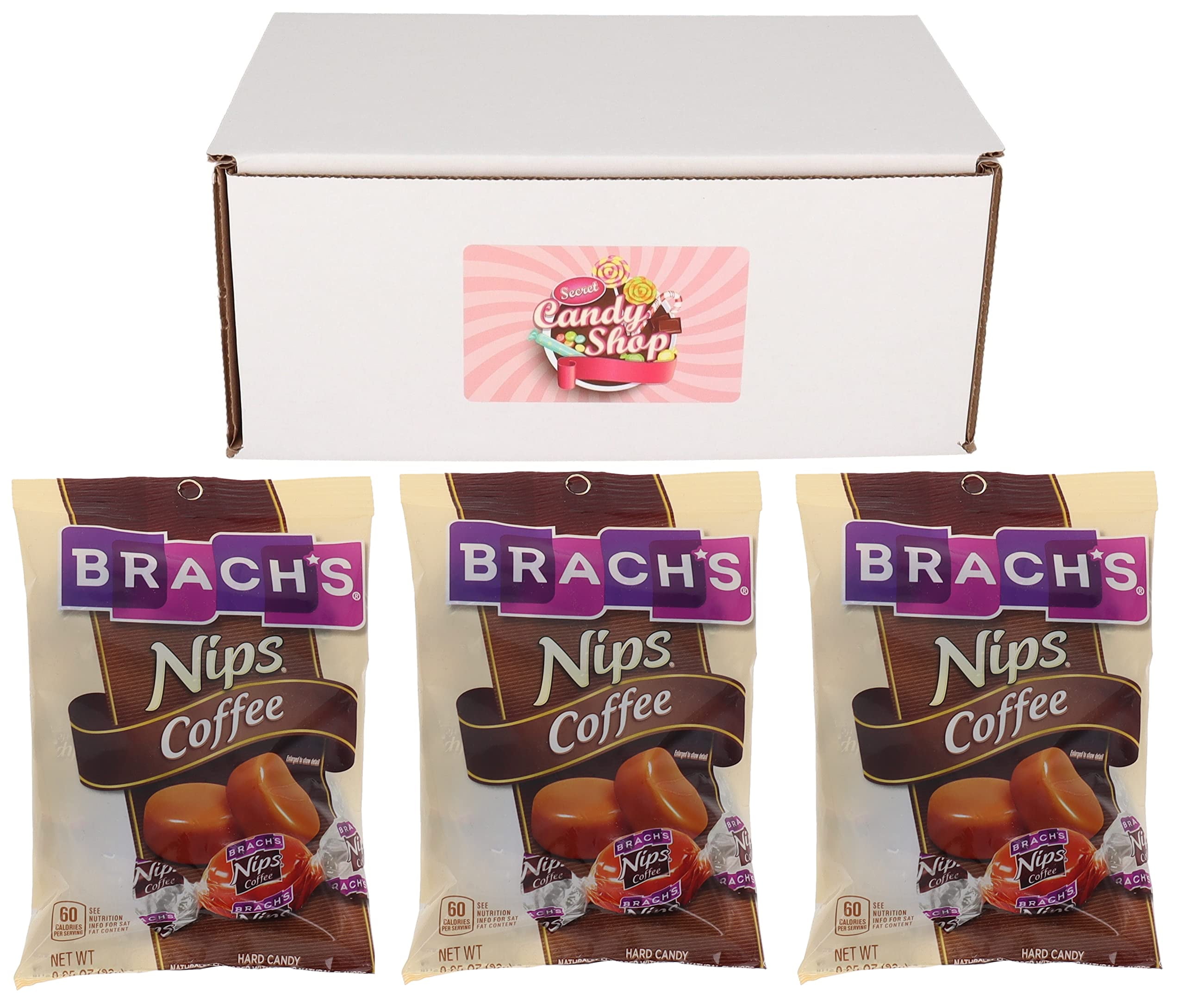 SECRET CANDY SHOP Nips Coffee Candy 3.25oz Bags (Pack of 3)