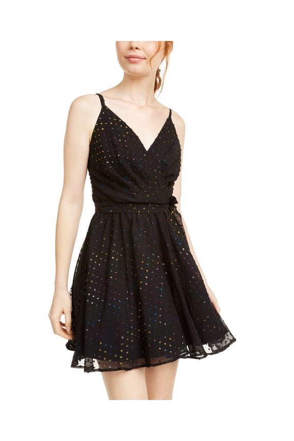 Womens Black Micro Mini Trapeze Evening Dress 1