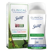 Secret Clinical Invisible Solid Antiperspirant & Deodorant for Women, Wickedly Wonderful, Notes of Cashmere, Wood, and Lime, 2.6oz
