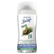 Secret Fresh Invisible Solid Antiperspirant and Deodorant For Women, Fireside Fir, 2.6 oz