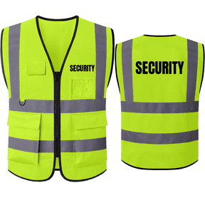 Safety Vest for Security Guards High Visibility Reflective Security Vest with Pockets Hi Vis Work Vest Meets ANSI/ISEA