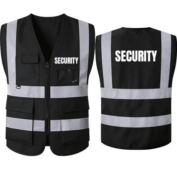 Safety Vest for Security Guards High Visibility Reflective Security Vest with Pockets Hi Vis Work Vest Meets ANSI/ISEA