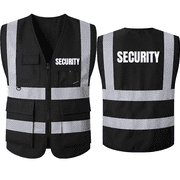 Safety Vest for Security Guards High Visibility Reflective Security Vest with Pockets Hi Vis Work Vest Meets ANSI/ISEA