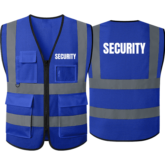 SECURITY Vest for Security Guards High Visibility Reflective Security Vest with Pockets Hi Vis Work Vest Meets ANSI/ISEA